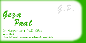 geza paal business card