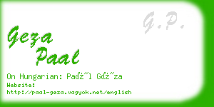 geza paal business card
